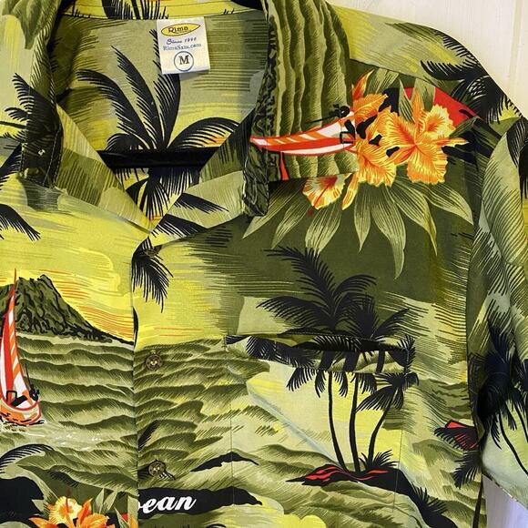 Rima Shirt Men’s Sz M Colorful Hawaiian Caribbean Button Up Short Sleeve Beach - Picture 3 of 7